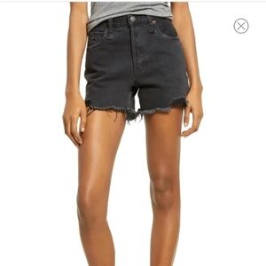 We The Free People Makai High Waisted Cut Off Denim Shorts Rocky Beach Black